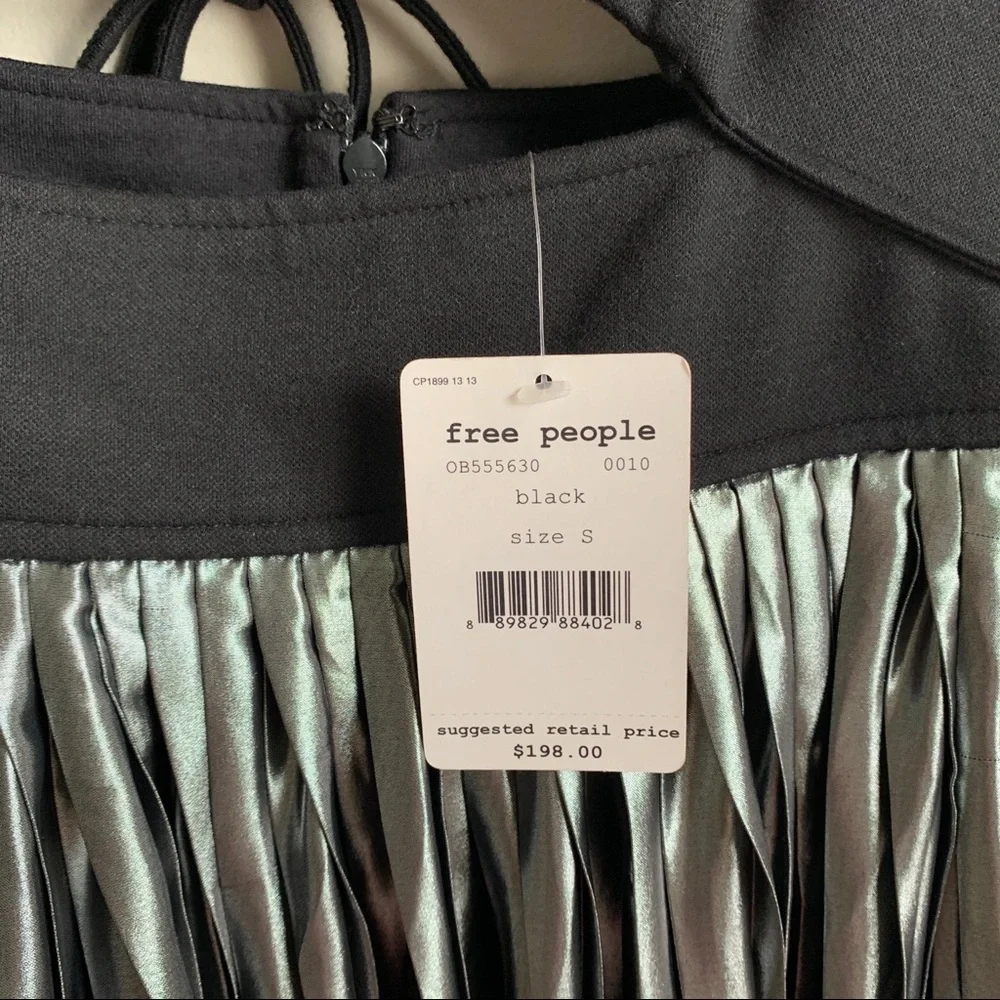 NWT Free People Black Silver Piper Dress - Picture 9 of 11